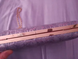 Bolso de mano fiesta azul metalizado