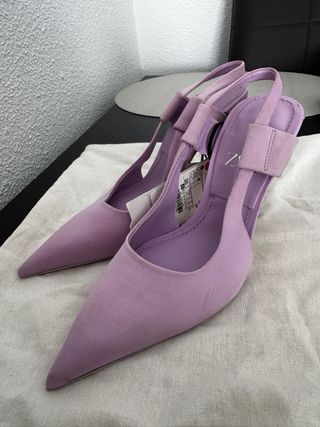 Zapatos de tacón Zara morados talla 35