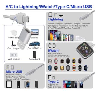 Carica batterie viaggio orologio cellulare cavo