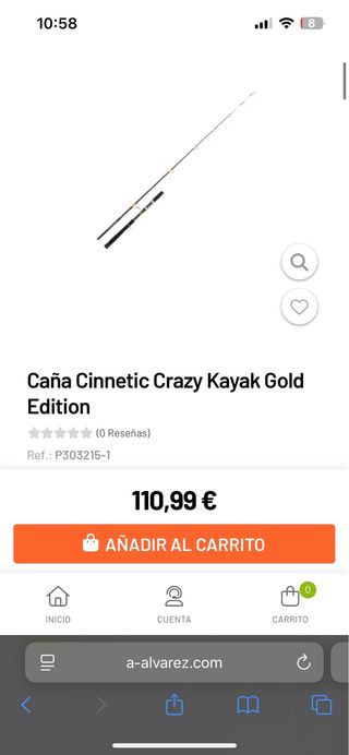 Caña Krazy Kayak Gold Edition 2.10+ PENN Battle 3