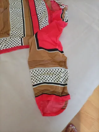 Vestido Mango Talla XL Rojo y Marrón