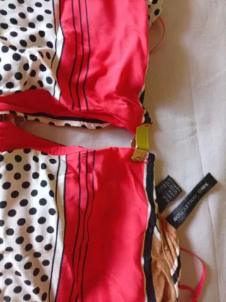 Vestido Mango Talla XL Rojo y Marrón