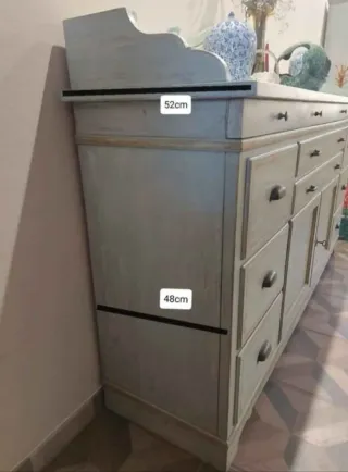 Credenza Provenzale Legno Massello Blu