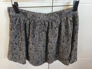 Falda Tizzas Ceremonia Encaje Gris T15-16