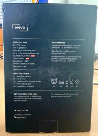 Camara Mevo Plus, Streaming 1080p 4K