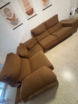 Sofá modular marrón