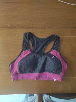 Sujetador deportivo Boomerang rosa y gris