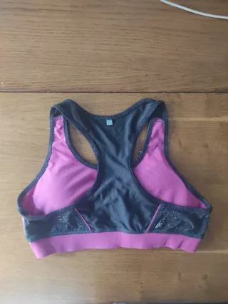 Sujetador deportivo Boomerang rosa y gris