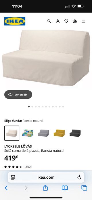Divano letto Ikea Lycksele bianco IMPECCABILE!