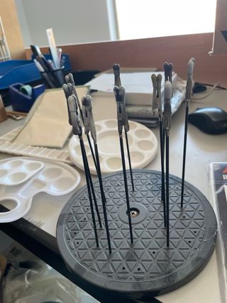 Paleta de pintura y soportes