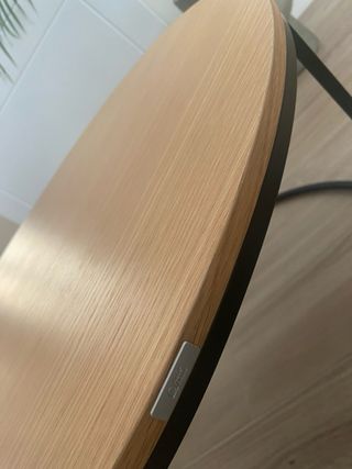 Mesa auxiliar redonda madera y metal