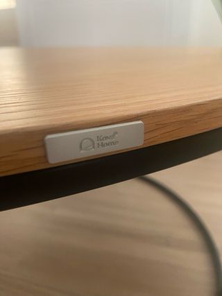 Mesa auxiliar redonda madera y metal