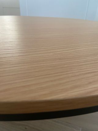 Mesa auxiliar redonda madera y metal