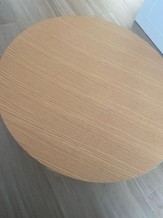 Mesa auxiliar redonda madera y metal