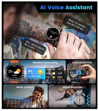 LIGE Smartwatch militare uomo telefono touch