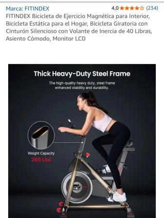 Bicicleta Spinning FITINDEX Negra