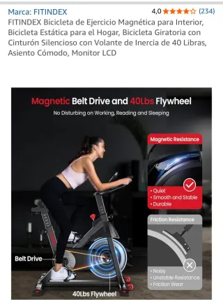Bicicleta Spinning FITINDEX Negra