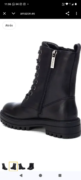 Botines niña/ mujer negros con cordones