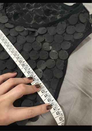 Top negro lentejuelas hecho a mano