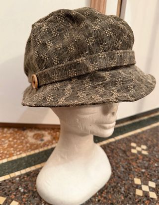 Berretto newsboy cotone effetto denim