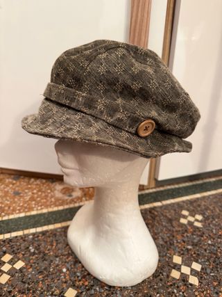 Berretto newsboy cotone effetto denim