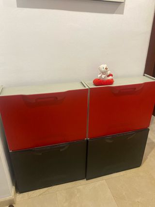 4 Scarpiera in plastica Ikea Nero/Rosso