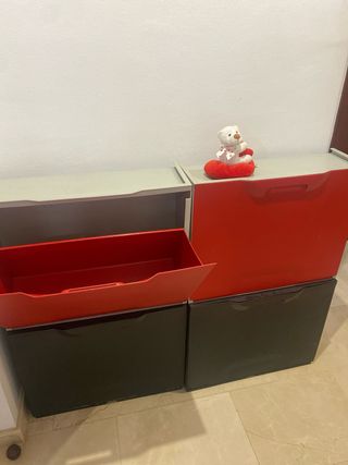 4 Scarpiera in plastica Ikea Nero/Rosso