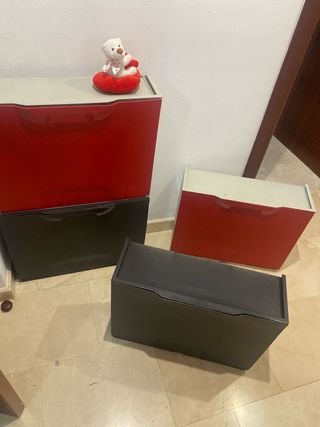 4 Scarpiera in plastica Ikea Nero/Rosso