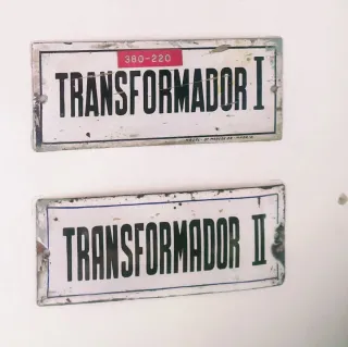 2 Carteles Vintage Electricidad Porcelana