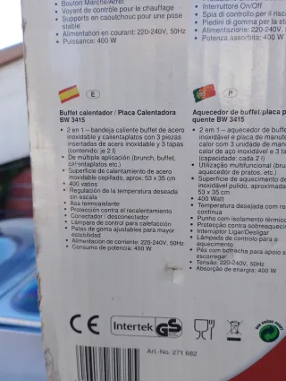 Calentador Buffet Clatronic 2 en 1. 3 bandejas