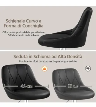 Sgabello da bar nero e argento