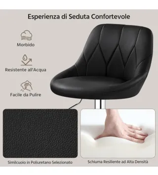 Sgabello da bar nero e argento