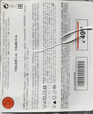 Funda Nórdica Zara Home Floral Azul/Gris