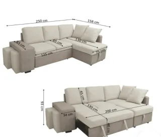 Divano Letto Chaise Longue 250x158cm