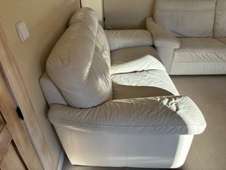 Sofá de Piel Natuzzi Blanco: 300los 2!!