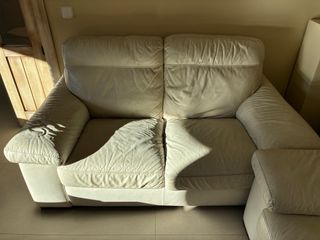 Sofá de Piel Natuzzi Blanco: 300los 2!!