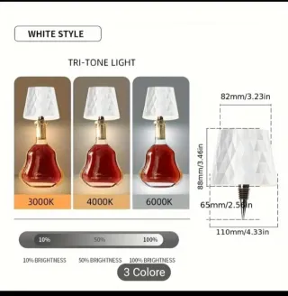 Lampada da tavolo Led per bottiglie, ricarica USB