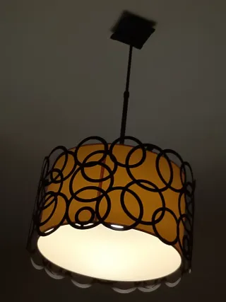 Lámpara de salón tela y metal