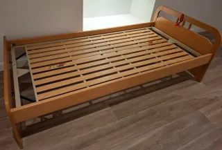 Estructura cama 90cm con somier madera