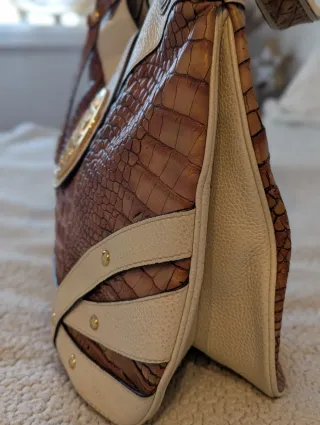 Bolso Tous Beige y Marrón Piel Cocodrilo