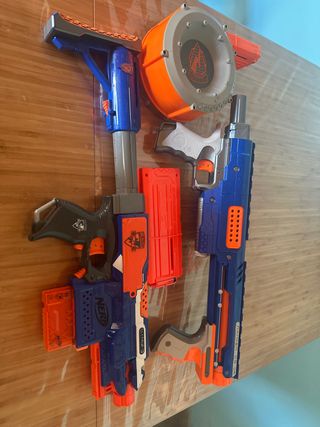 Lote Nerf: Escopeta, Subfusil y Cargadores