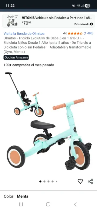 Triciclo evolutivo para niños