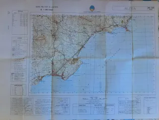 Mapa Militar España Altea 1:50.000 1968