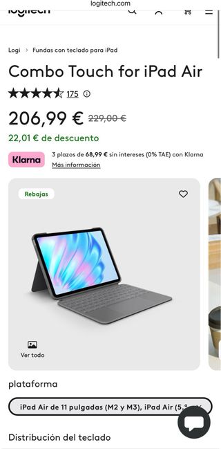 Funda Teclado Logitech iPad Air 11” M2/M3 5ª GEN