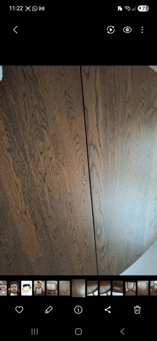 Mesa comedor redonda chapa roble