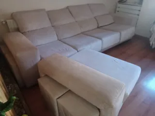 Divano beige 2,90m con pouf indipendente