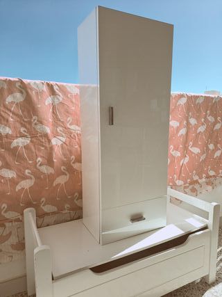 Armario blanco brillo con cajón