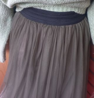 Falda larga tul T S/M verde