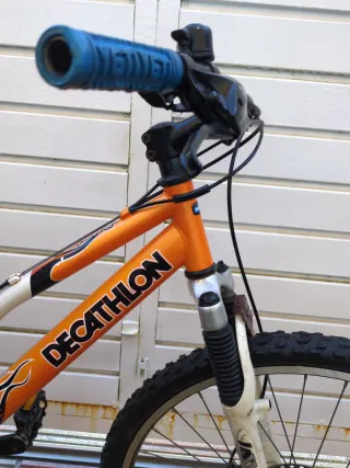 Bicicleta Montaña Decathlon Naranja/Blanca