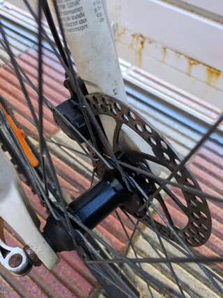 Bicicleta Montaña Decathlon Naranja/Blanca